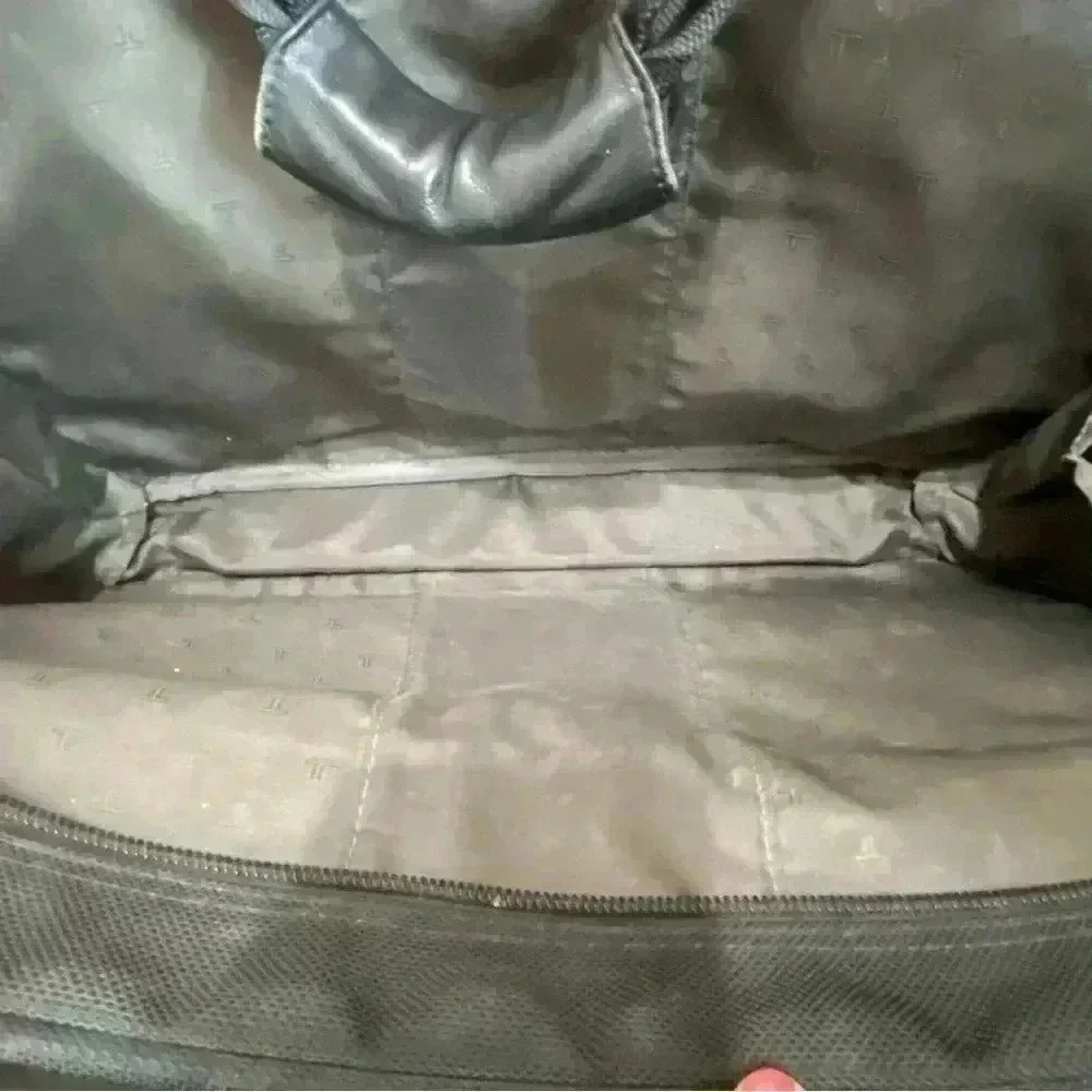 Tumi canvas and leather trim briefcase travel career commuter bag